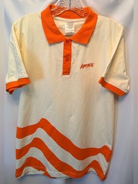 Aperol Men’s XL Official 2025 US Open Polo Shirt Cream Orange Promo Tennis